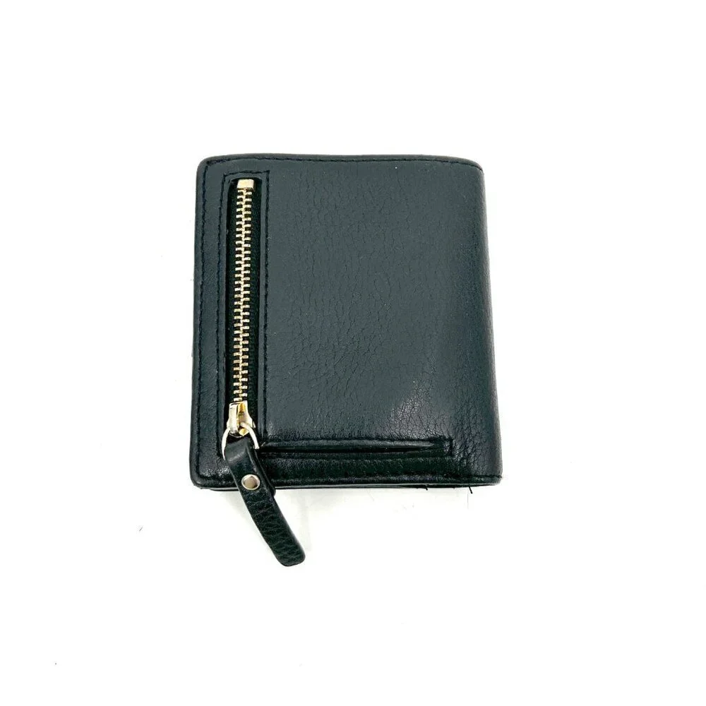 KATE SPADE Black Leather Gold Cedar Street Small Mini Stacy Wallet
